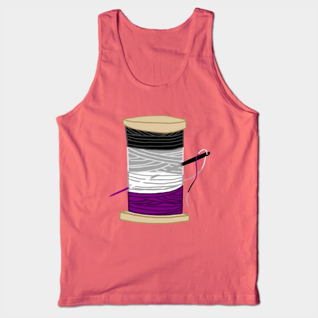 Thread Spool of Asexual Pride Flag Ocean Wave Tank Top by Mochabonk